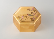 Trinket Box Hexagonal - gold leaf