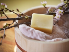 SAKE Natural Soap with Mitten  - skincare