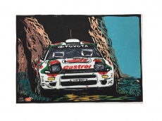 トヨタ・セリカ WRC モデル - 木版画