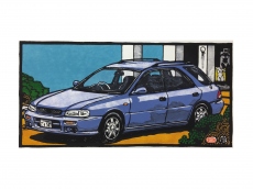 Subaru IMPREZA - wood-print art