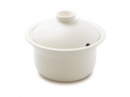 Heat Resistant Ceramic Stew Pot - Small White