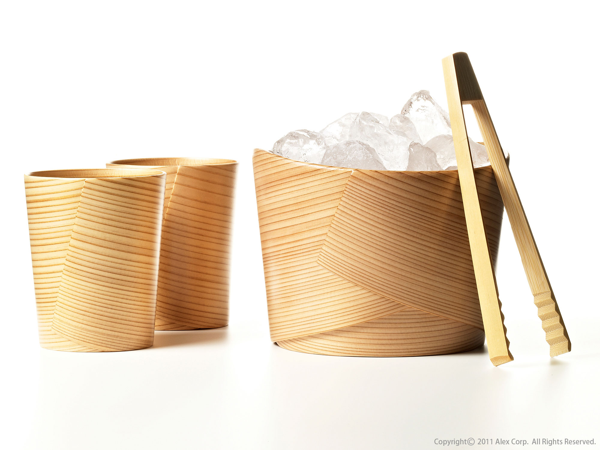 Ice Bucket, Tumbler & Tong Set Products ALEXCIOUS