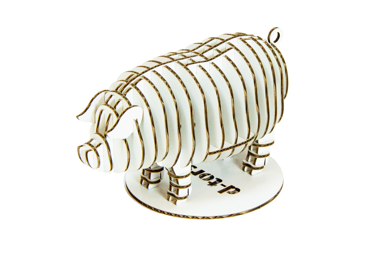 DTorso Laser Cut Cardboard Animals PIG 109 Products ALEXCIOUS