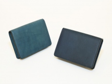 JAPAN BLUE Leather Business Card Holder