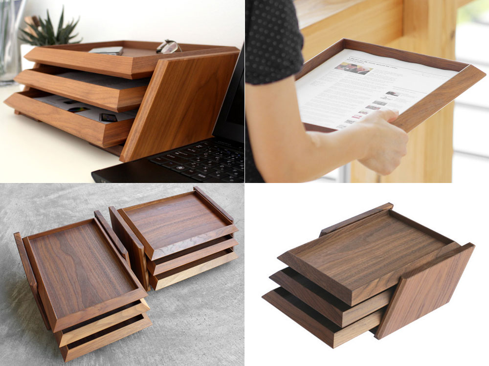 Wooden 3Tiered A4 Letter Tray Products ALEXCIOUS