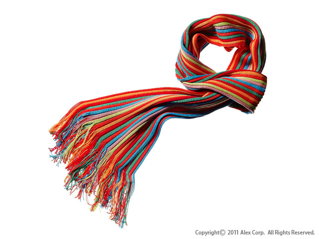 Striped Ribbed Scarf