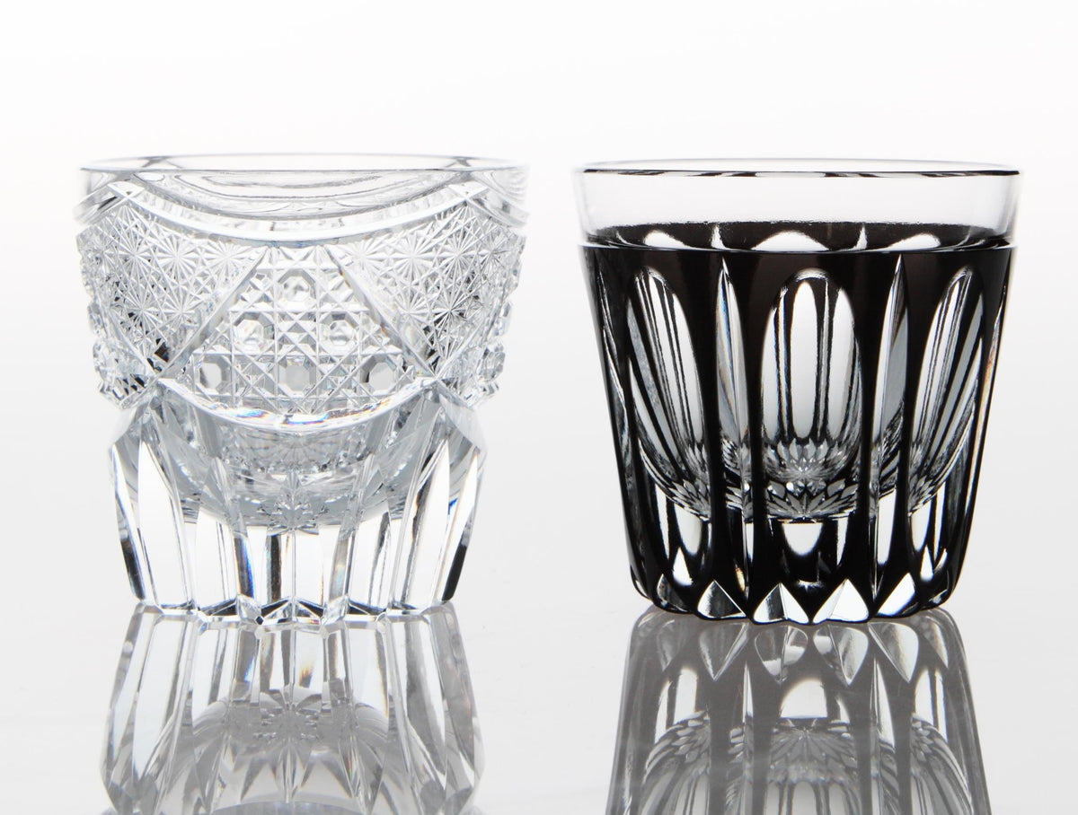 Times Now Past Pair Sake Shot Glasses - Edo Kiriko