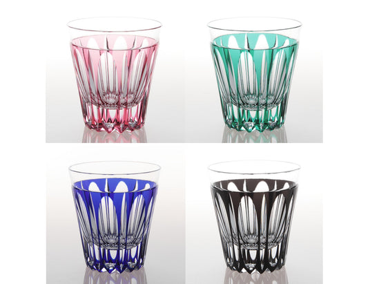 左上より Gold Red, Green, 左下より、Indigo Blue,  Black