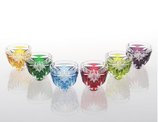 左より 黄・Yellow/緑・Green/青藍被・Indigo Blue/金赤・Red//若草・Light Green/紫・Purple