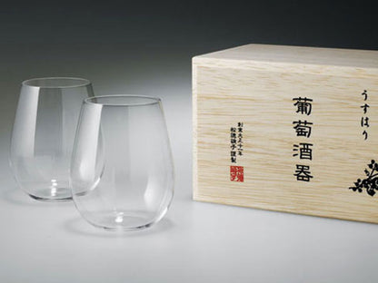 うすはり 葡萄酒器ボルドー ペア 木箱入 - ワイングラス