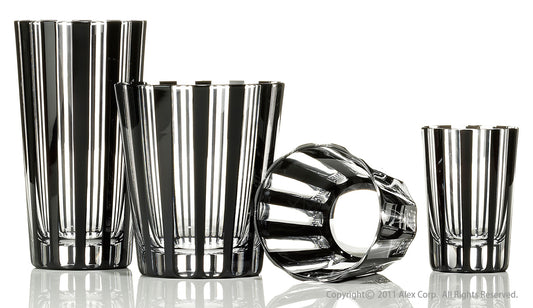 左より Tumbler　(タンブラー) , Old-Fashioned オールド) , Mini Old-Fashioned(ミニオールド),  Shot Glass(ショットグラス)