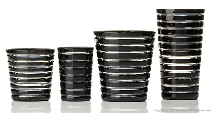 左より Mini Old-Fashioned（ミニオールド）, Shot Glass（ショットグラス）, Old-Fashioned（オールド）, Tumbler（タンブラー）
