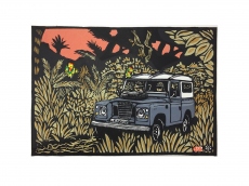 Land Rover - wood-print art