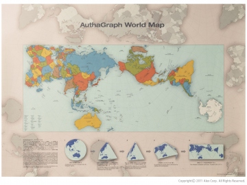 AuthaGraph and Geografia by マルモ印刷