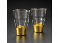 A pair of Tumblers - gold leaf glassware