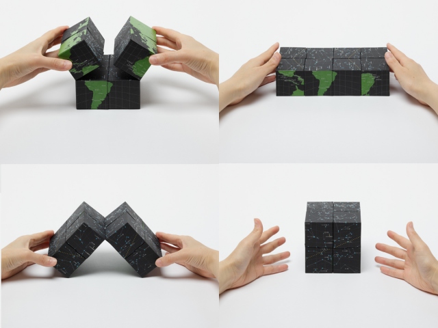 Twistable GLOBE of Eight Cubes [EARTH & SKY] | Products | ALEXCIOUS