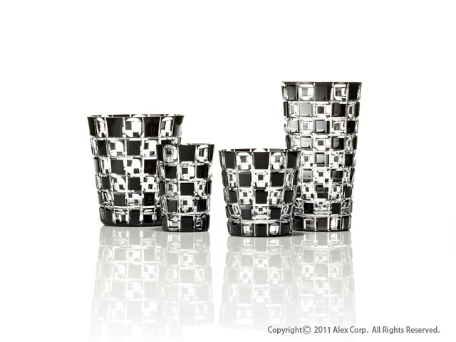 江戸切子 KUROCO TAMAICHIMATSU 玉市松 ショットグラス KK-03SG 3514 KIMOTOGLASSTOKYO KUROCO 玉市松 ミニオールド（ｱｿｰﾄ）