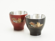 “WAJIMA OSHIDORI” pair of Sake-cup