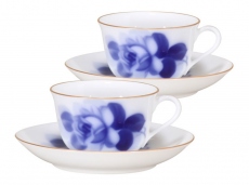 "Blue Rose" Cup & Saucer (tea / coffee, pair)