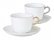 Gold & Platina Line Cup & Saucer (pair)