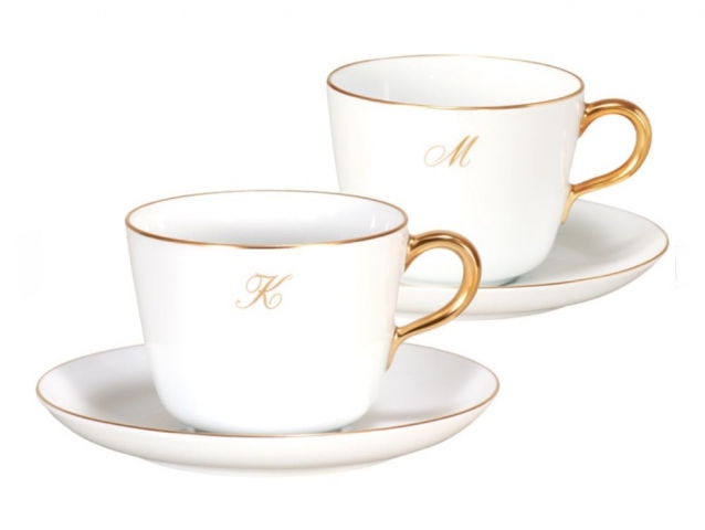 Details about   NIB Golden Tea Cup with Saucers Egyptian Pattern Set of 4