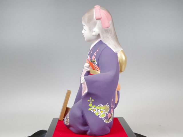 Gotou Hakata Doll Maiougi No.0139 ドール 人形 フィギュア Japanese HAKATA GEISHA NINGYO Doll in Bisque Porcelain ~ Hand Painted Girl  Figurine Statue w&frasl; Kimono Dress ~ Vintage Collectible Folk Art