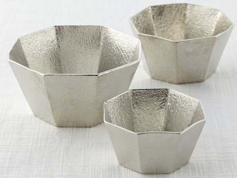Kuzushi - Ori - Pure Tin octagonal bowl