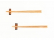 Apple Wood Round Chopsticks & Chopstick Rest (Set of 2)