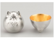 [Pig / Boar] “Eto” pure tin sake cup