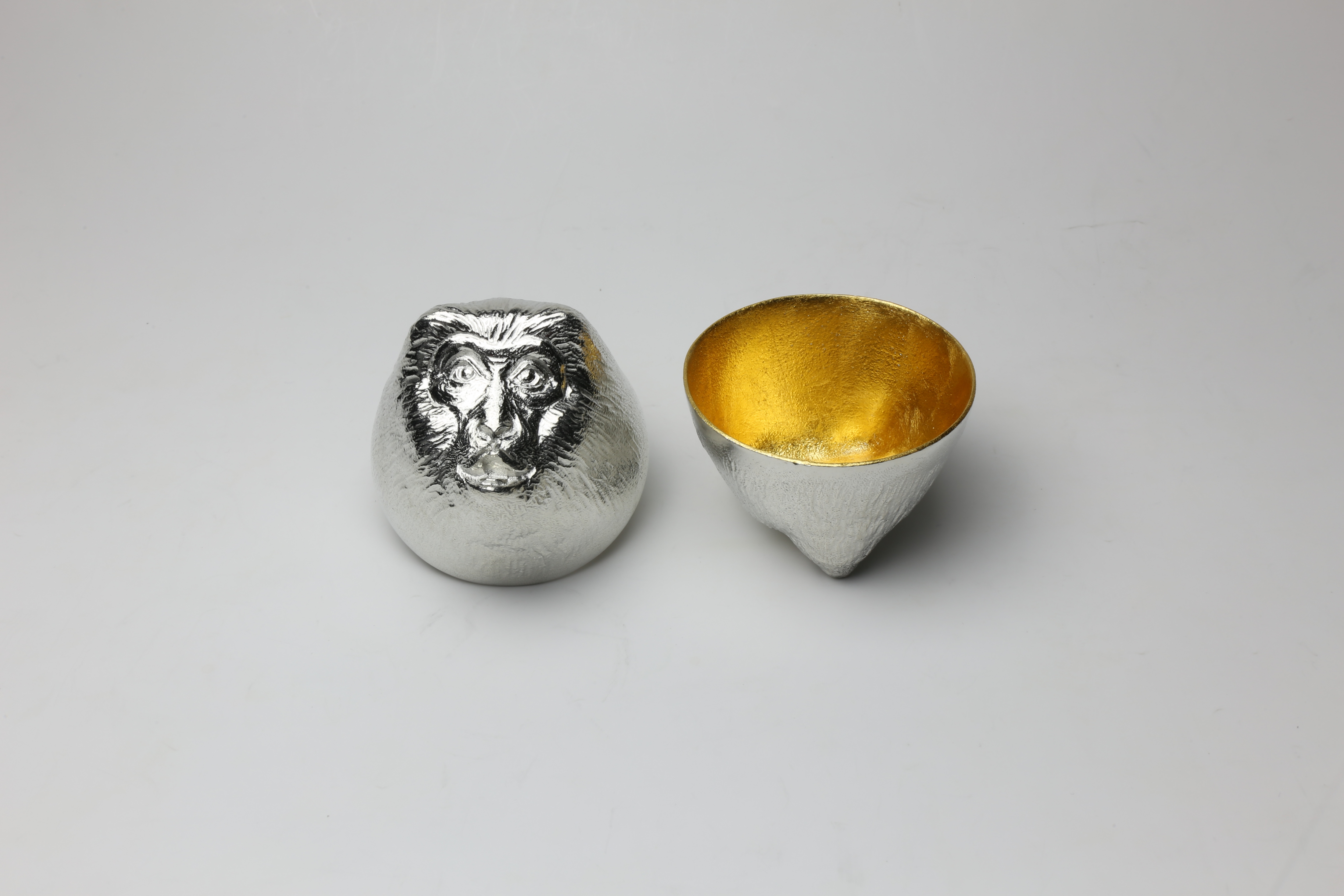Monkey for 2016] NOUSAKU pure tin sake cups of Monkey